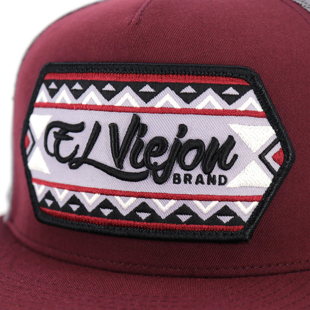 El Viejon Wasco Maroon/Grey Flat Gorra