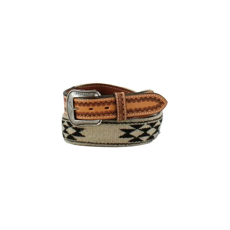 Western Tooled Sunrise Woven Blanket Design Belt