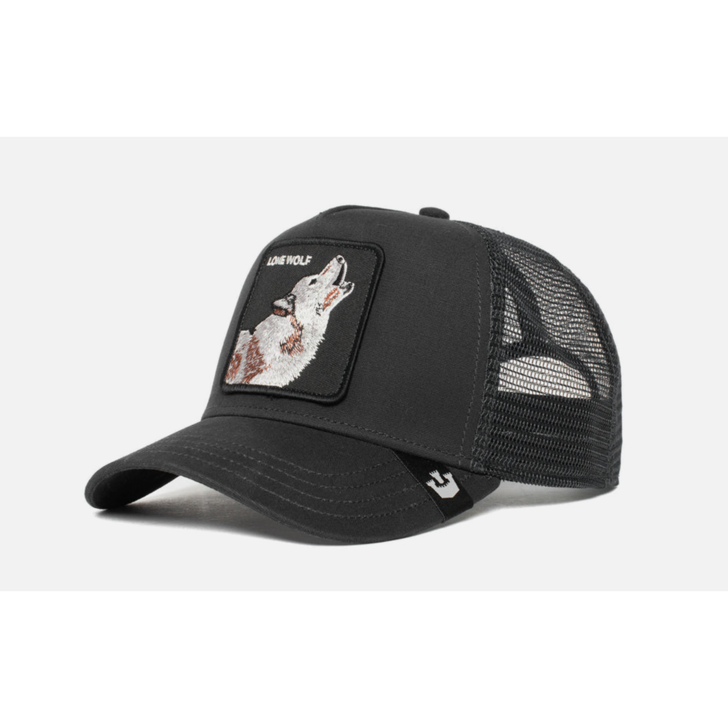 GOORIN BROS. THE LONE WOLF BLACK TRUCKER HAT